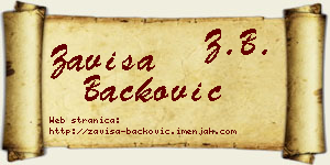 Zaviša Backović vizit kartica